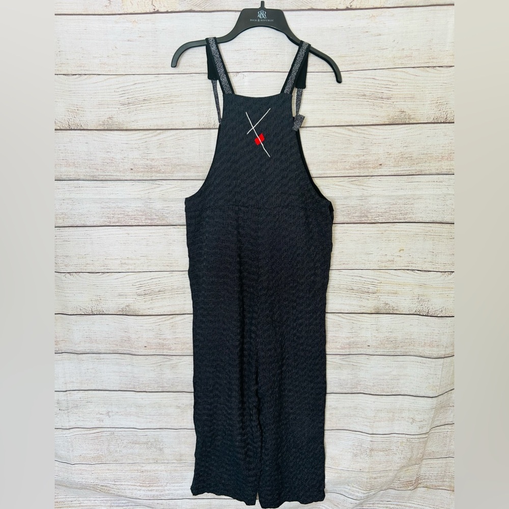 K.D. Spring Vintage Women’s Black and White Polka Dot Abstract Cat Jumpsuit S